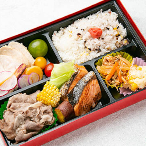 選べるソースの牛しゃぶ&鮭の塩焼き弁当